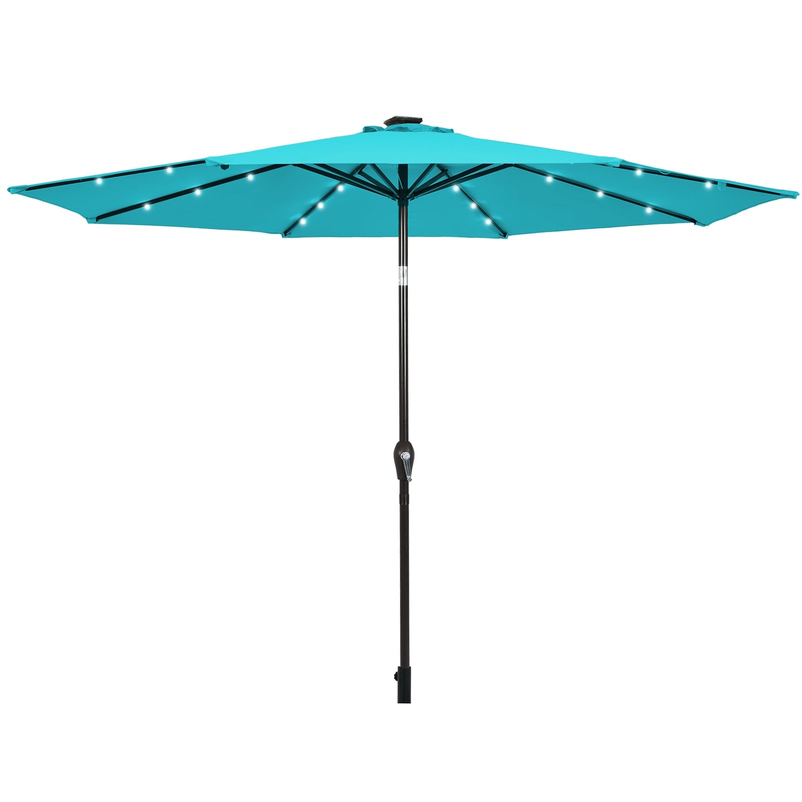10 Feet Outdoor Patio Umbrella, Solar LED Lights, Turquoise Outdoor Umbrellas at Gallery Canada