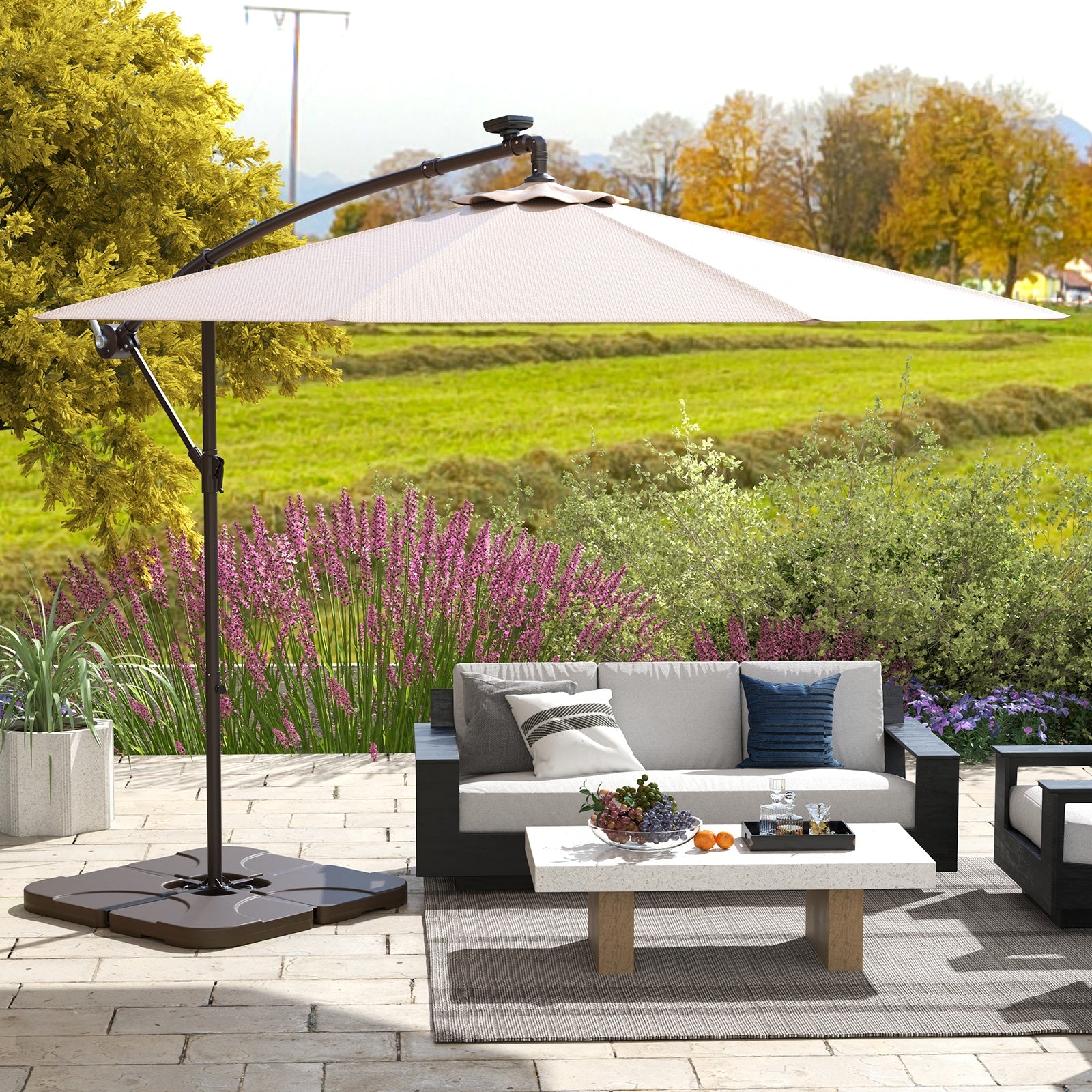20 Inch Water Filled Patio Umbrella Base, Coffee Outdoor Umbrella Bases at Gallery Canada