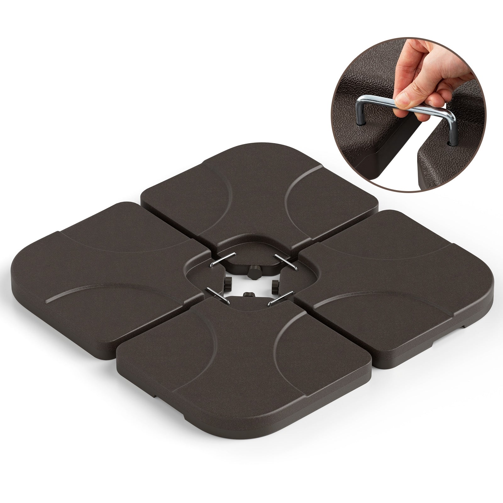 20 Inch Water Filled Patio Umbrella Base, Coffee Outdoor Umbrella Bases at Gallery Canada