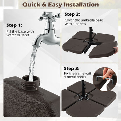 20 Inch Water Filled Patio Umbrella Base, Coffee Outdoor Umbrella Bases at Gallery Canada