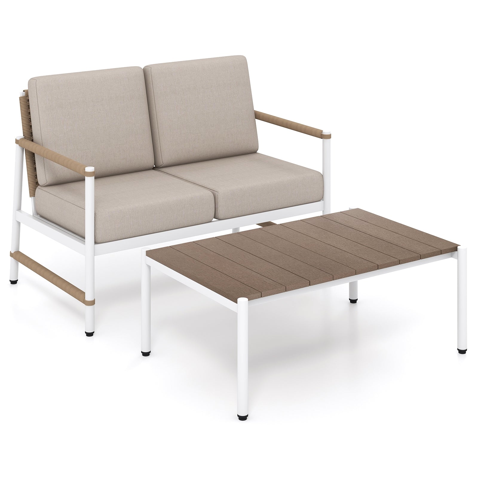 Patio Loveseat Sofa With Coffee Table Set, Gray Patio Conversation Sets at Gallery Canada