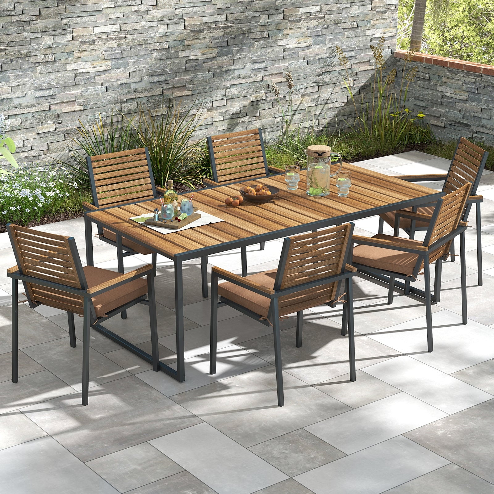Outdoor Chair Cushion Set, Waterproof Fade-Resistant, Brown Outdoor Furniture Accessories at Gallery Canada