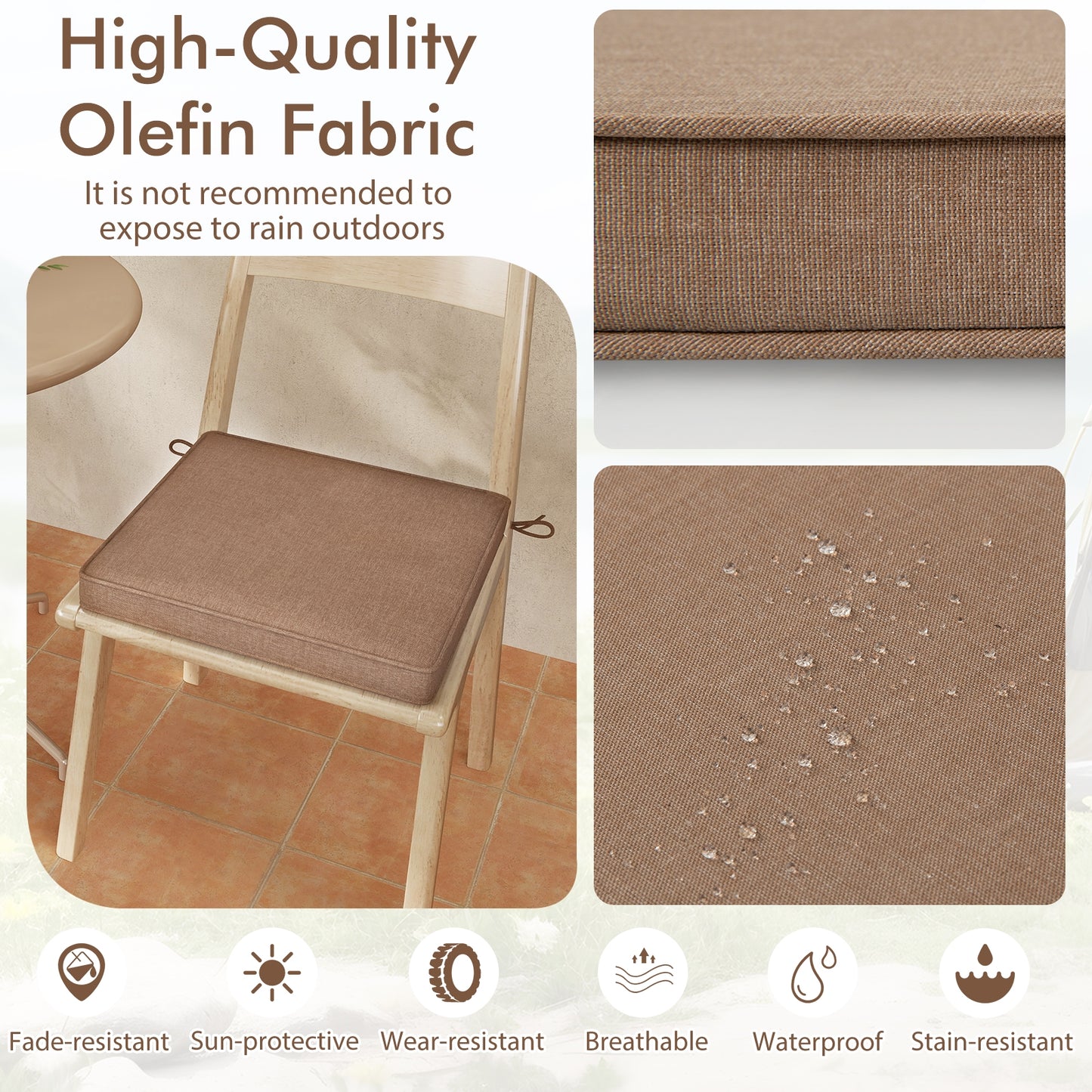 Outdoor Chair Cushion Set, Waterproof Fade-Resistant, Brown Outdoor Furniture Accessories at Gallery Canada