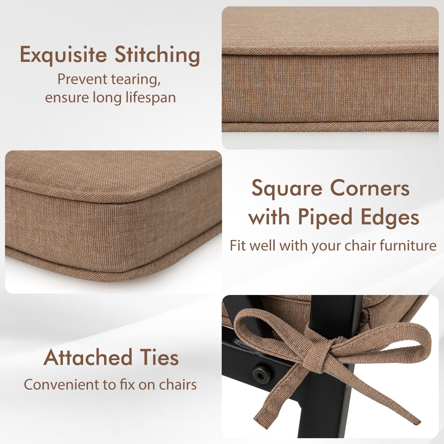 Outdoor Chair Cushion Set, Waterproof Fade-Resistant, Brown Outdoor Furniture Accessories at Gallery Canada