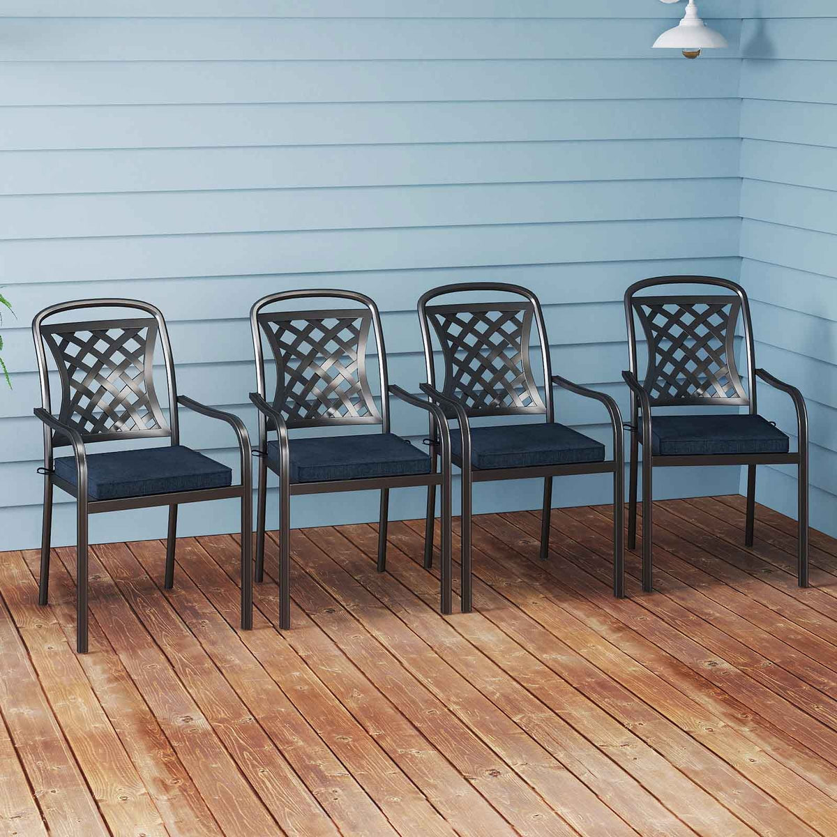 Outdoor Chair Cushion Set, Waterproof Fade-Resistant, Navy Outdoor Furniture Accessories at Gallery Canada