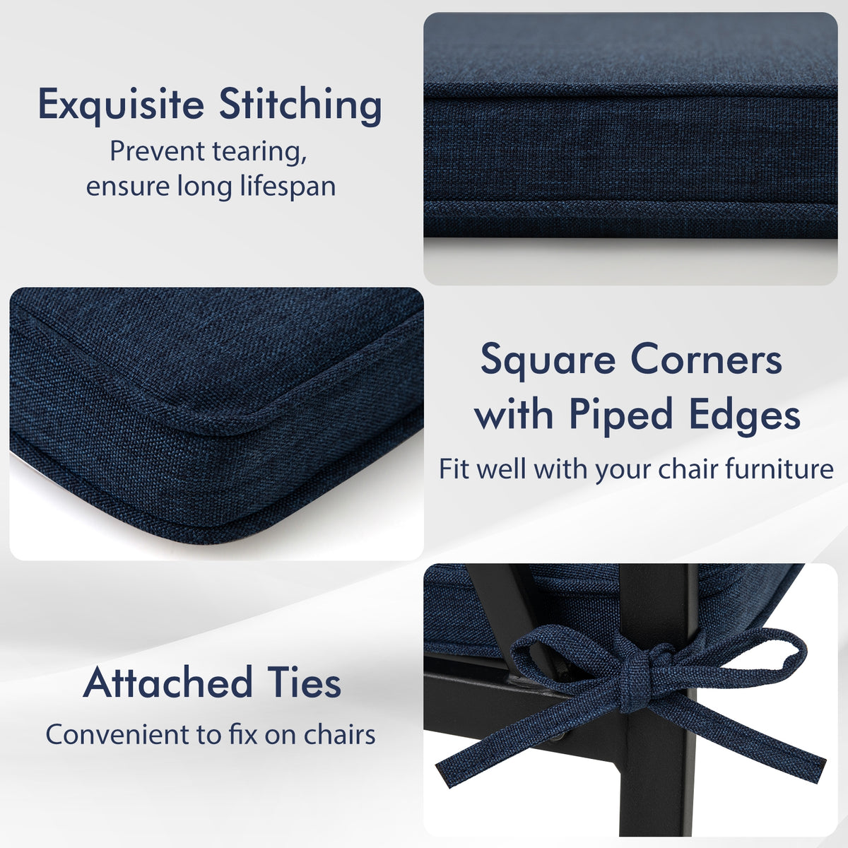 Outdoor Chair Cushion Set, Waterproof Fade-Resistant, Navy Outdoor Furniture Accessories at Gallery Canada