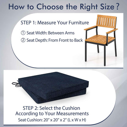 Outdoor Chair Cushion Set, Waterproof Fade-Resistant, Navy Outdoor Furniture Accessories at Gallery Canada