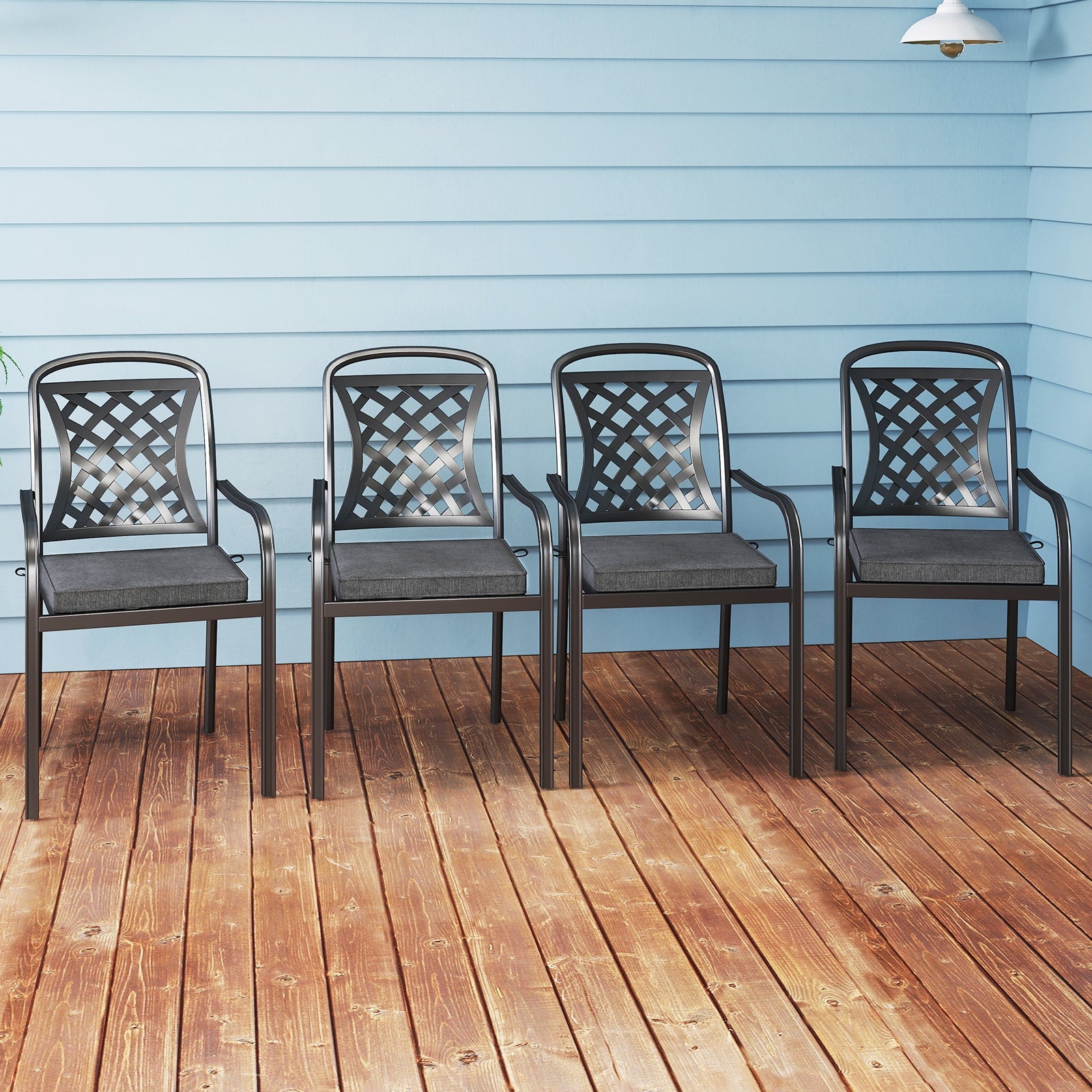 Outdoor Chair Cushion Set, 2 Waterproof Fade-Resistant Olefin, Gray Outdoor Furniture Accessories at Gallery Canada