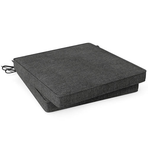 Outdoor Chair Cushion Set, 2 Waterproof Fade-Resistant Olefin, Gray