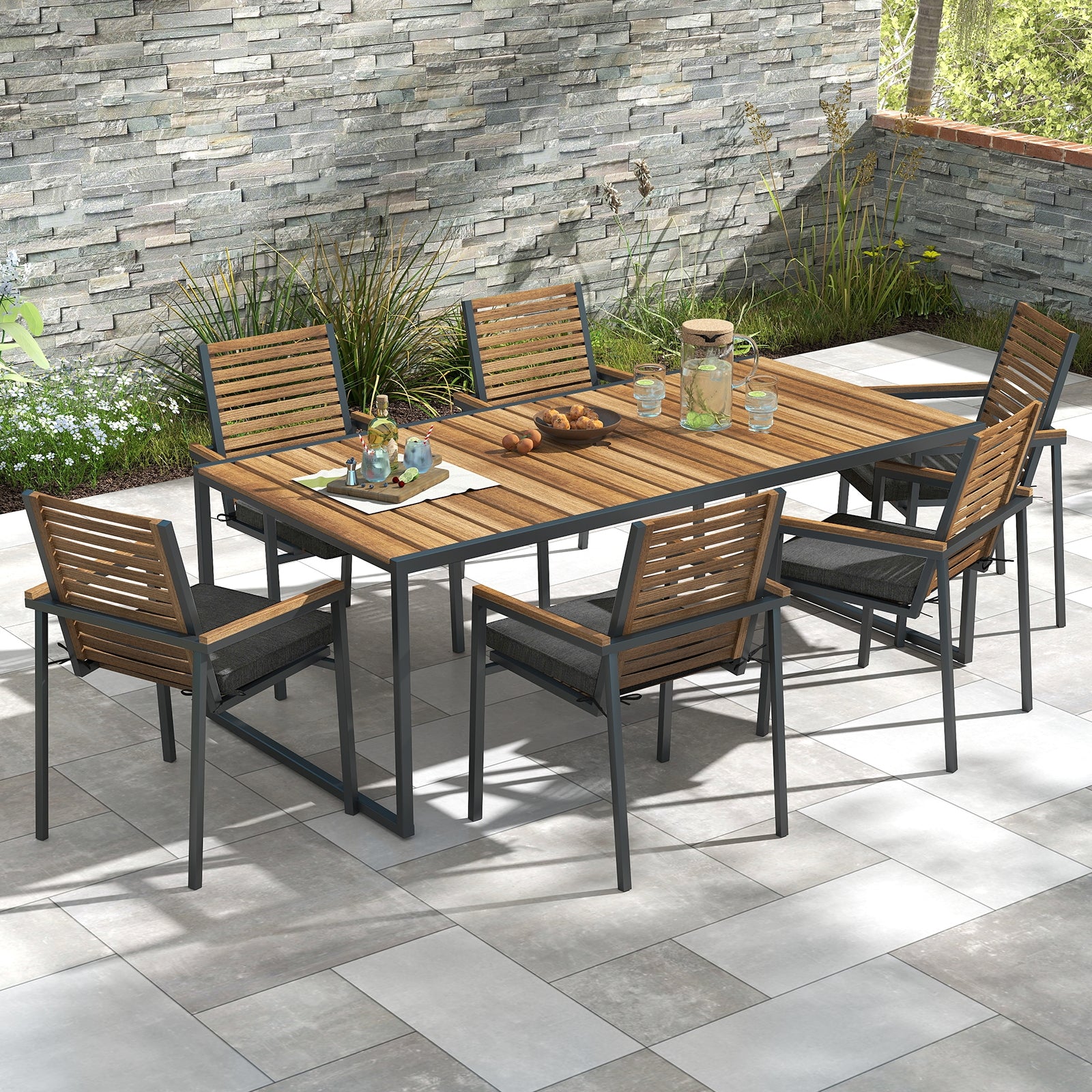 Outdoor Chair Cushion Set, 2 Waterproof Fade-Resistant Olefin, Gray Outdoor Furniture Accessories at Gallery Canada