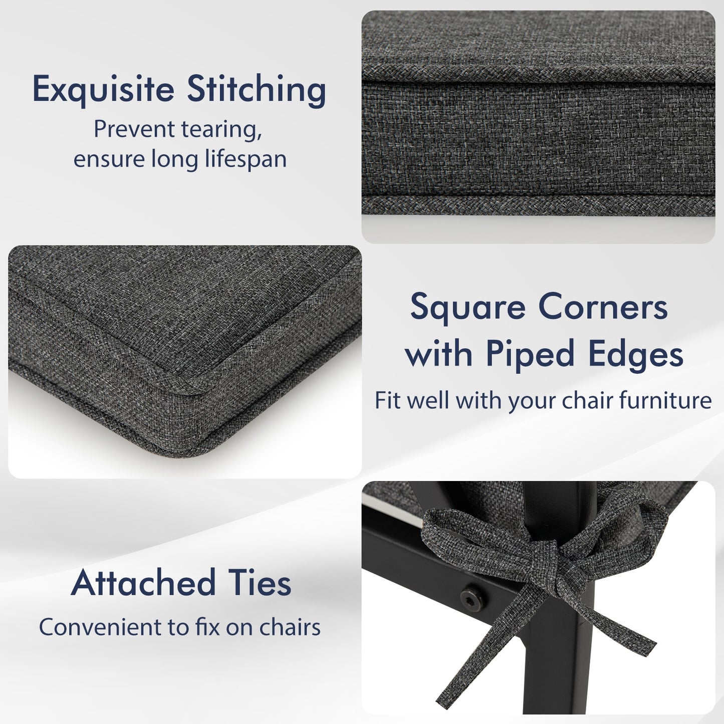 Outdoor Chair Cushion Set, 2 Waterproof Fade-Resistant Olefin, Gray Outdoor Furniture Accessories at Gallery Canada