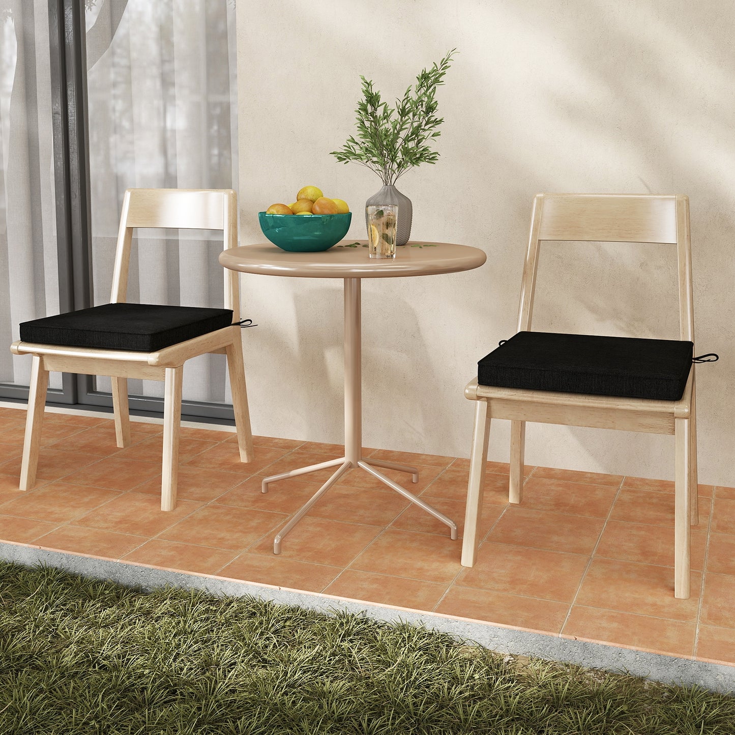 Outdoor Chair Cushion Set, Waterproof Fade-Resistant Olefin, Black Outdoor Furniture Accessories at Gallery Canada