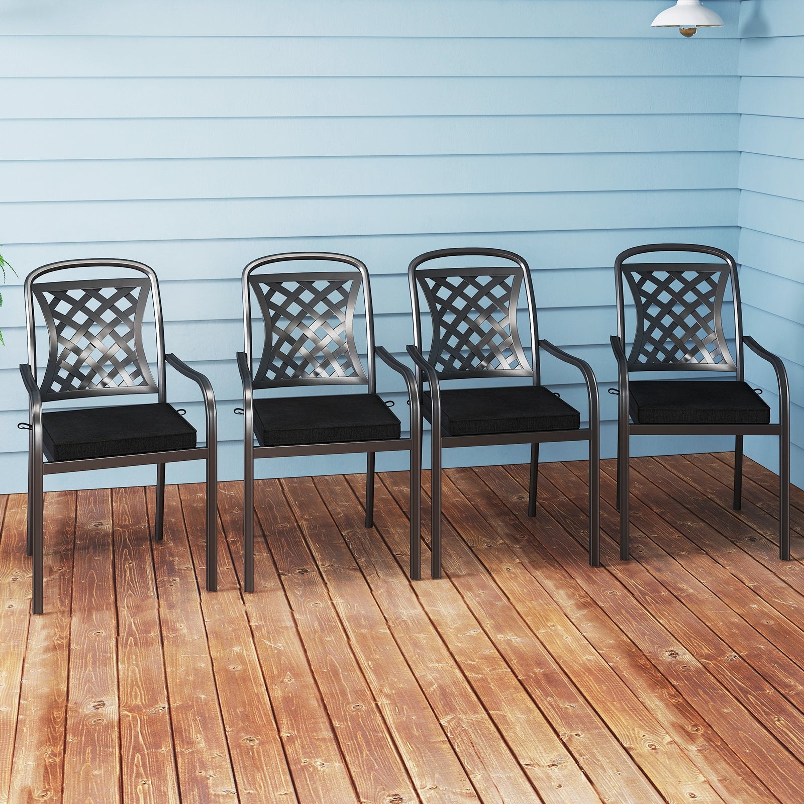 Outdoor Chair Cushion Set, Waterproof Fade-Resistant Olefin, Black Outdoor Furniture Accessories at Gallery Canada