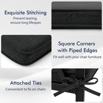 Outdoor Chair Cushion Set, Waterproof Fade-Resistant Olefin, Black Outdoor Furniture Accessories at Gallery Canada