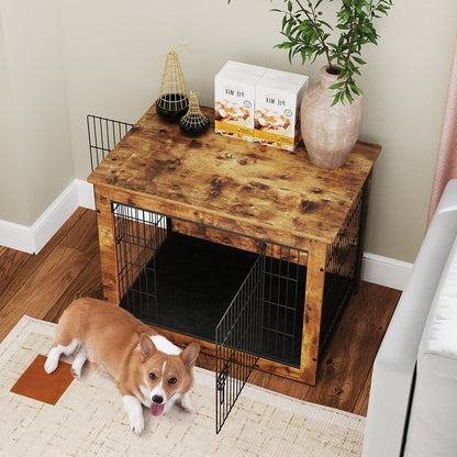 Dog Crate Furniture With Cushion, Double Doors, 33 Inches Dog Kennels at Gallery Canada