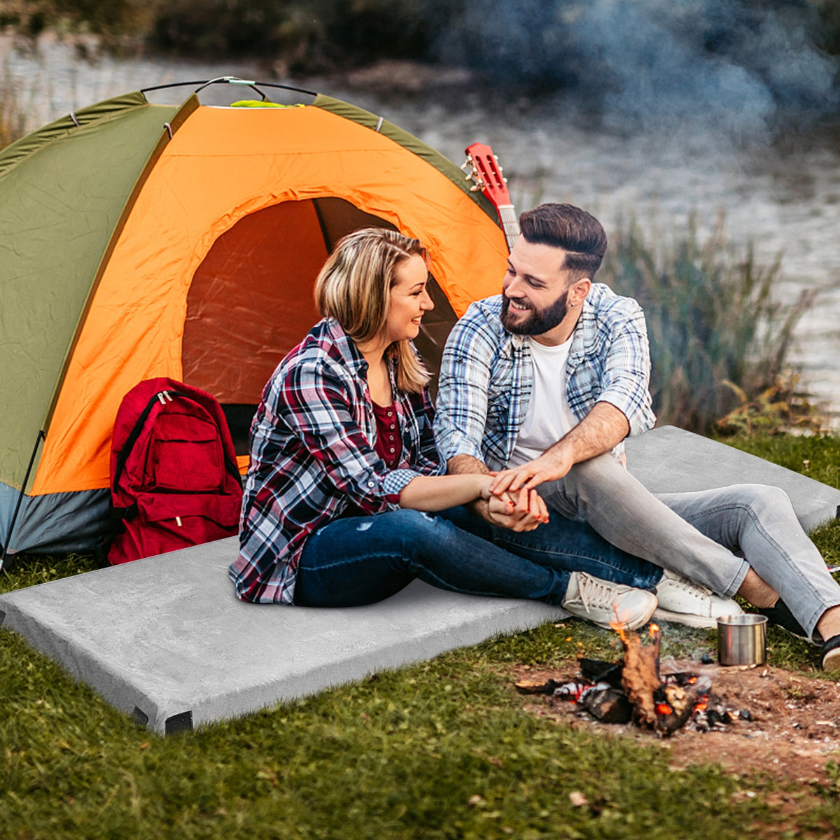 Lightweight Portable Memory Camping Mattress, With Carrying Bag, Gray Air Mattresses & Sleeping Bags at Gallery Canada