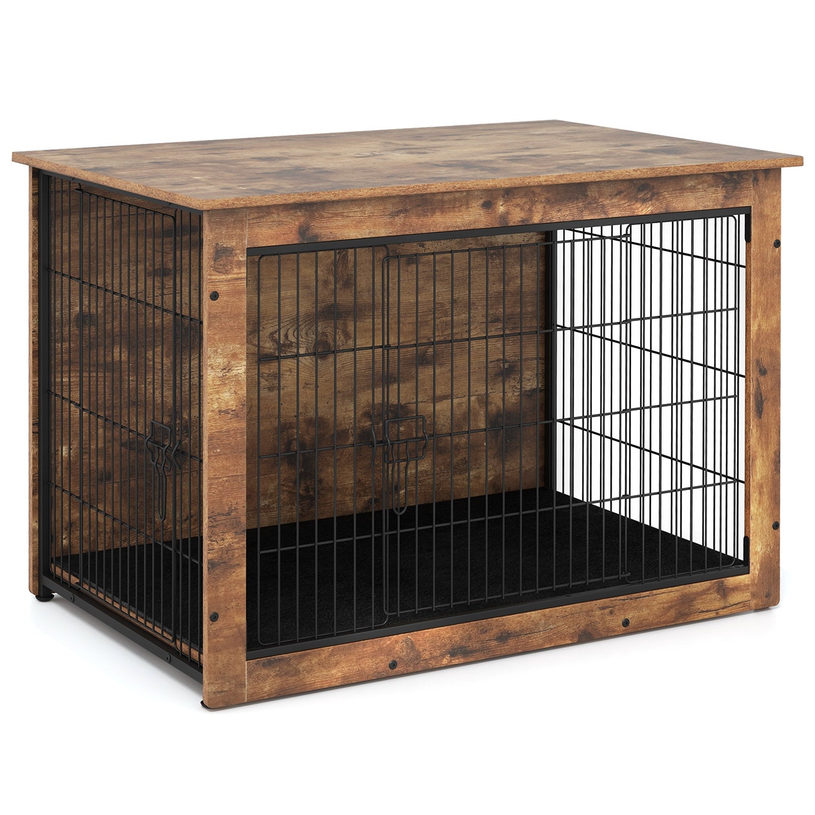 Dog Crate Furniture With Cushion, Double Doors, 37 Inches Dog Kennels at Gallery Canada