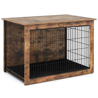Dog Crate Furniture With Cushion, Double Doors, 37 Inches Dog Kennels at Gallery Canada