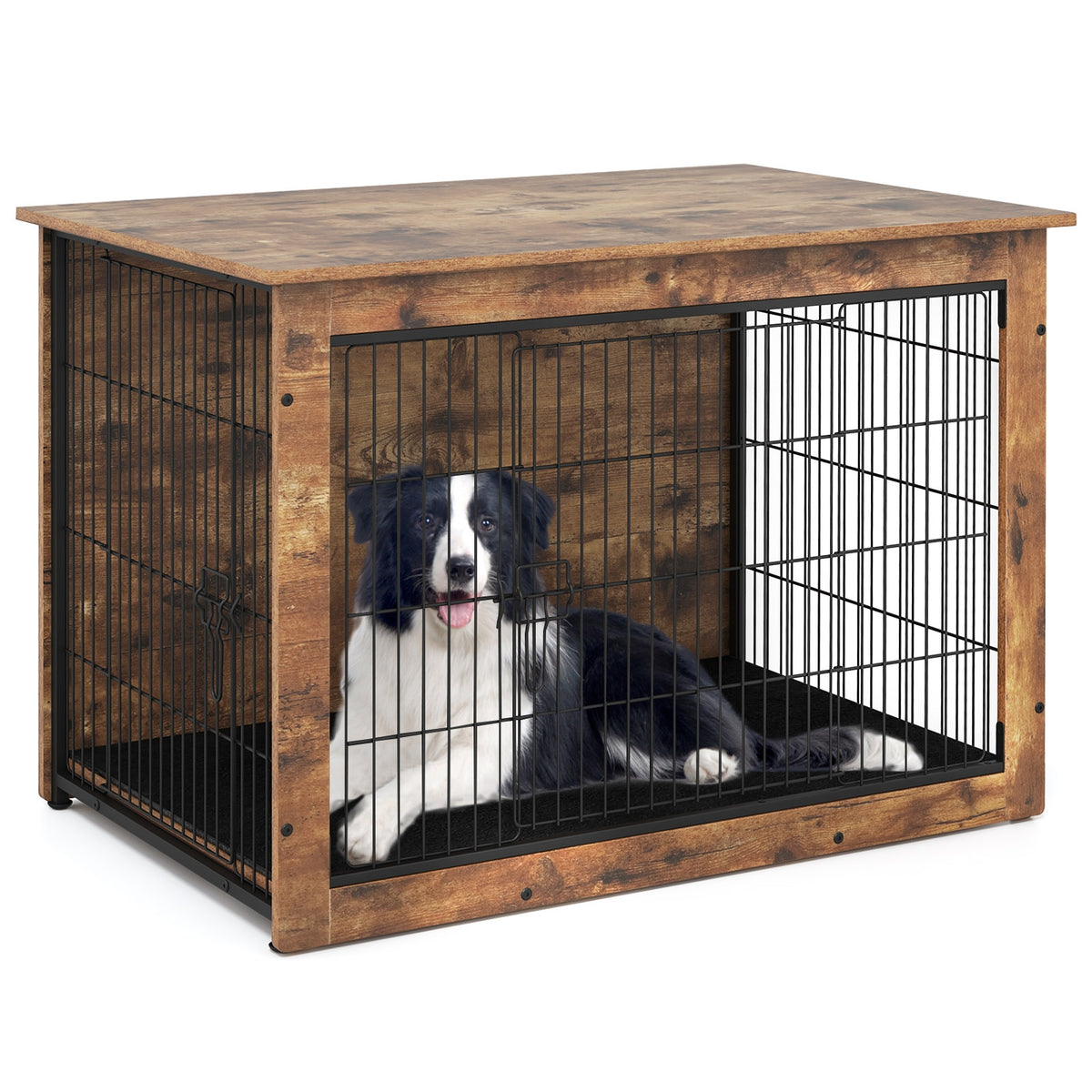 Dog Crate Furniture With Cushion, Double Doors, 37 Inches Dog Kennels at Gallery Canada