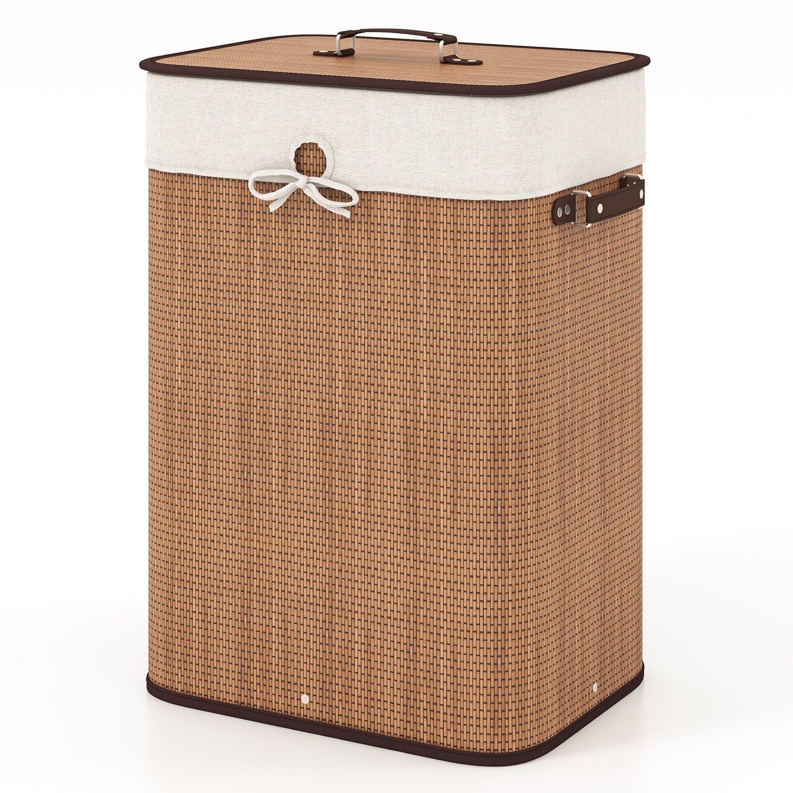 19 Gal Rectangle Laundry Basket, Bamboo Clothes Hamper, Yellow Laundry Baskets at Gallery Canada
