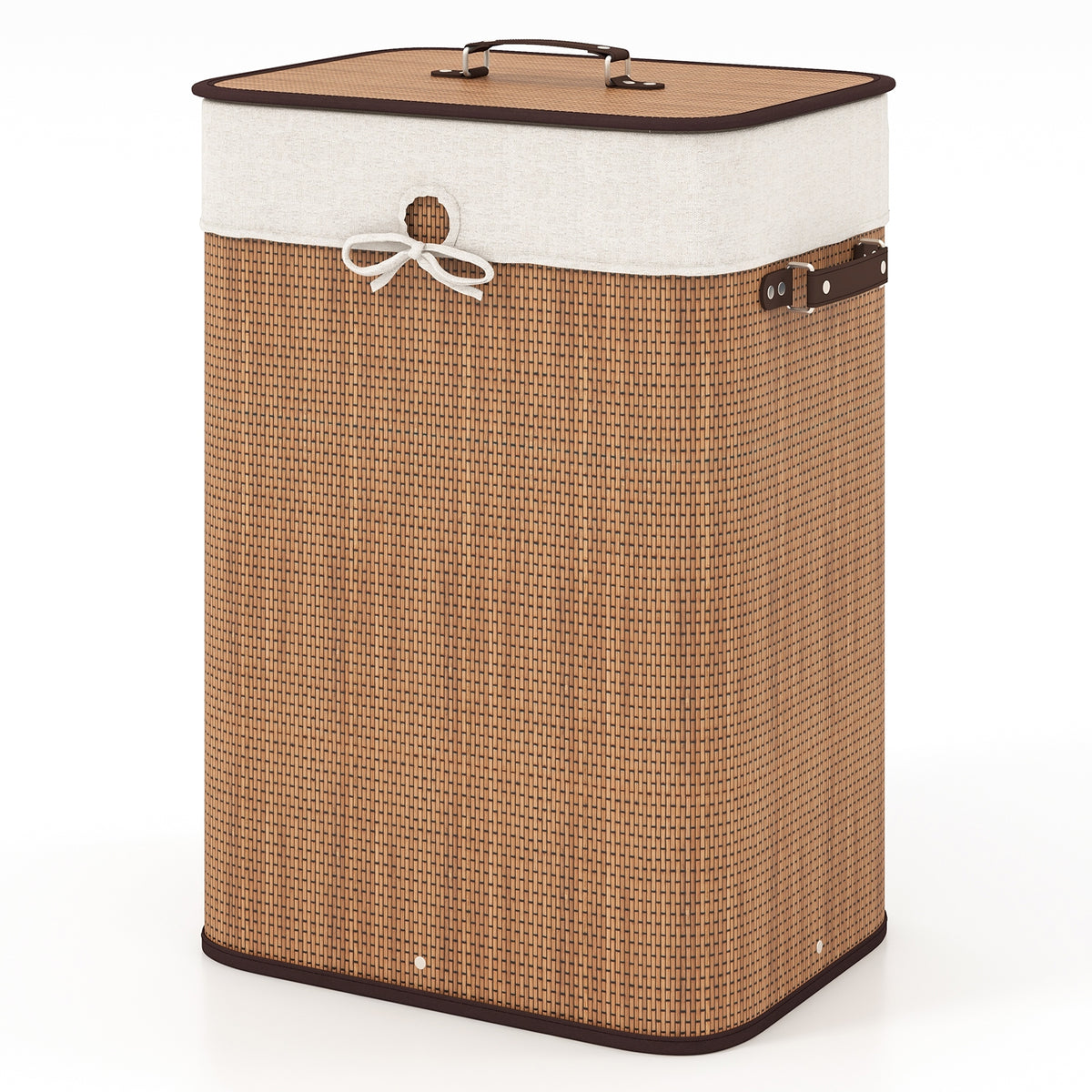 19 Gal Rectangle Laundry Basket, Bamboo Clothes Hamper, Yellow Laundry Baskets at Gallery Canada