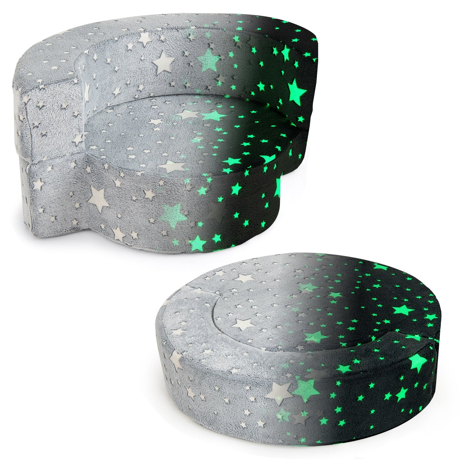 Glow In The Dark Toddler Chair, Convertible Sofa With Cover, Gray Kids Chairs & Seating at Gallery Canada