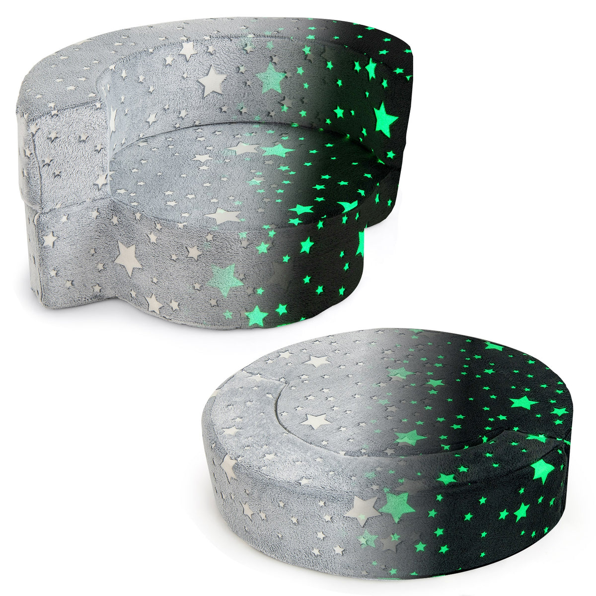 Glow In The Dark Toddler Chair, Convertible Sofa With Cover, Gray Kids Chairs & Seating at Gallery Canada