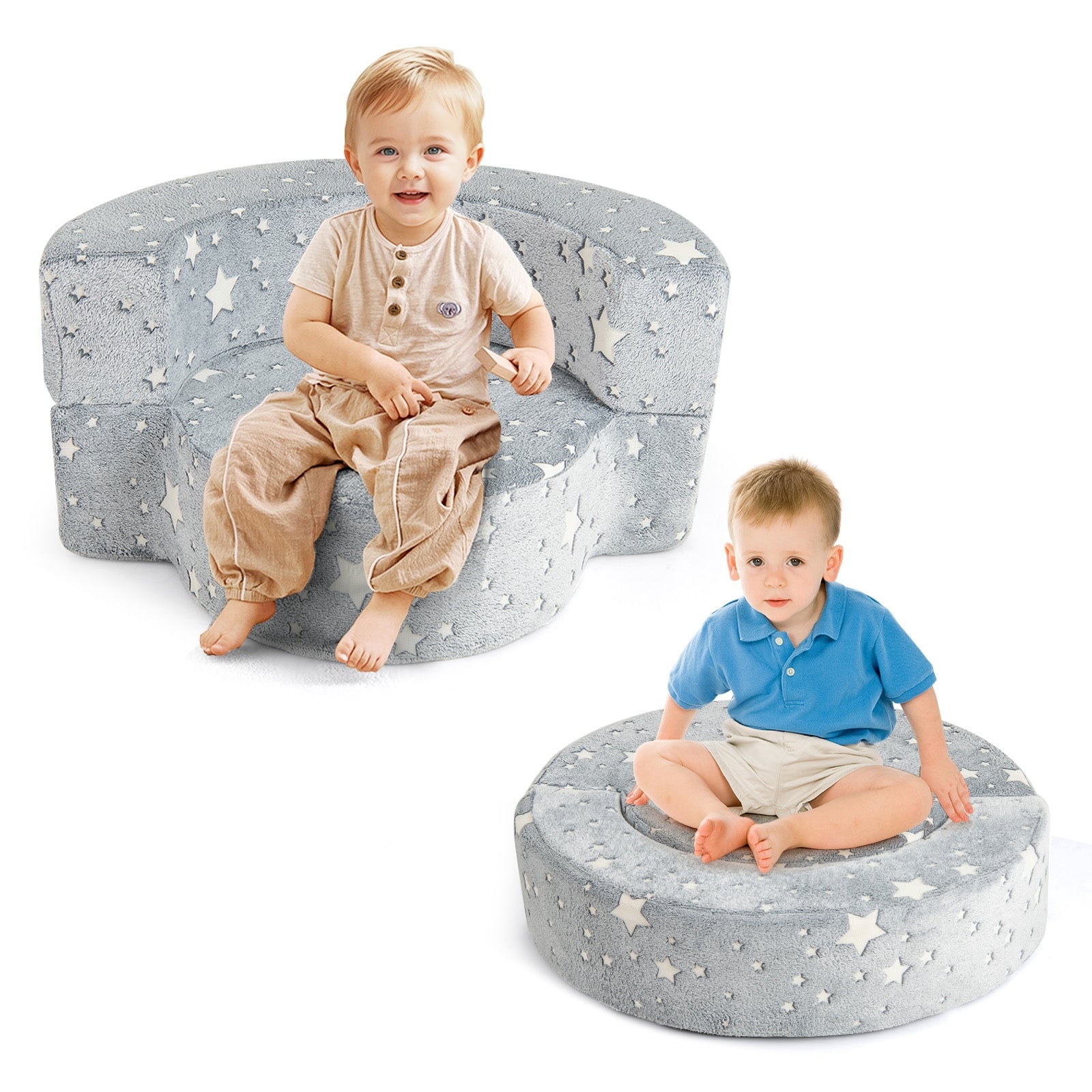 Glow In The Dark Toddler Chair, Convertible Sofa With Cover, Gray Kids Chairs & Seating at Gallery Canada
