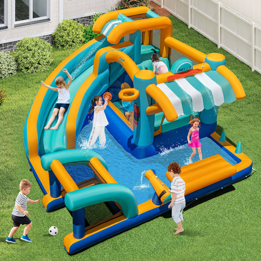 Inflatable Water Slide Bounce House, Kids Jump Castle, 750W Blower Inflatable Water Slides Options at Gallery Canada