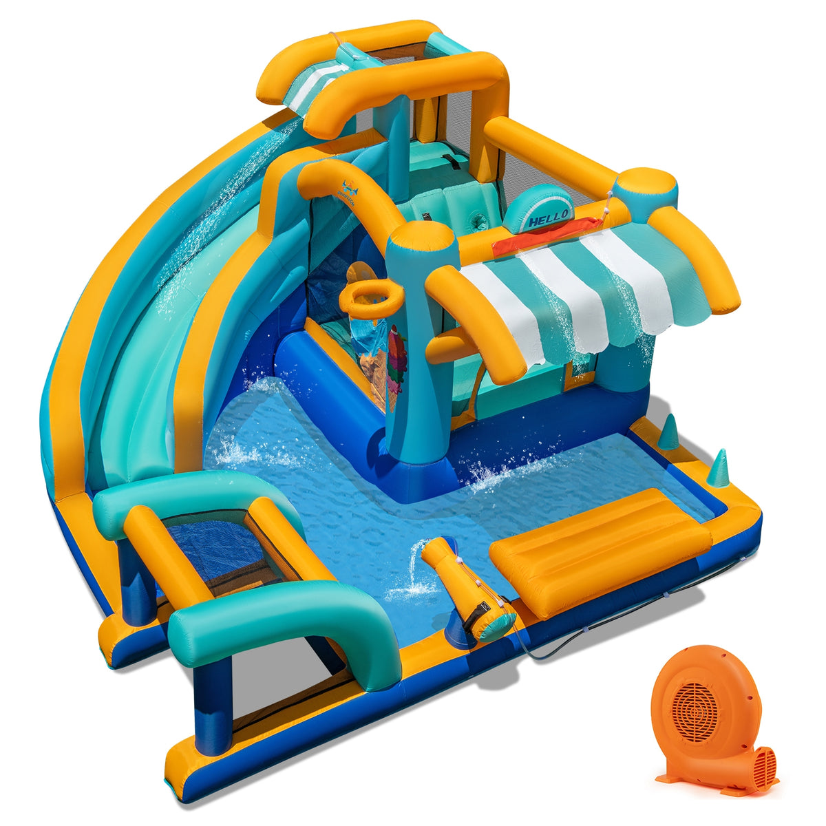 Inflatable Water Slide Bounce House, Kids Jump Castle, 750W Blower Inflatable Water Slides Options at Gallery Canada