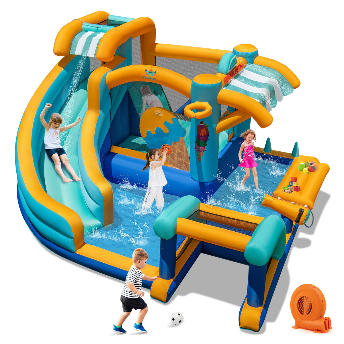 Inflatable Water Slide Bounce House, Kids Jump Castle, 750W Blower Inflatable Water Slides at Gallery Canada