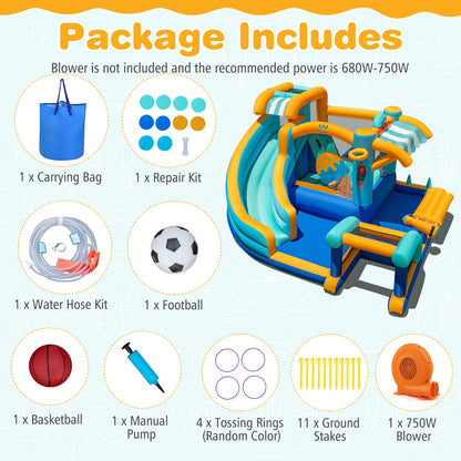 Inflatable Water Slide Bounce House, Kids Jump Castle, 750W Blower Inflatable Water Slides at Gallery Canada