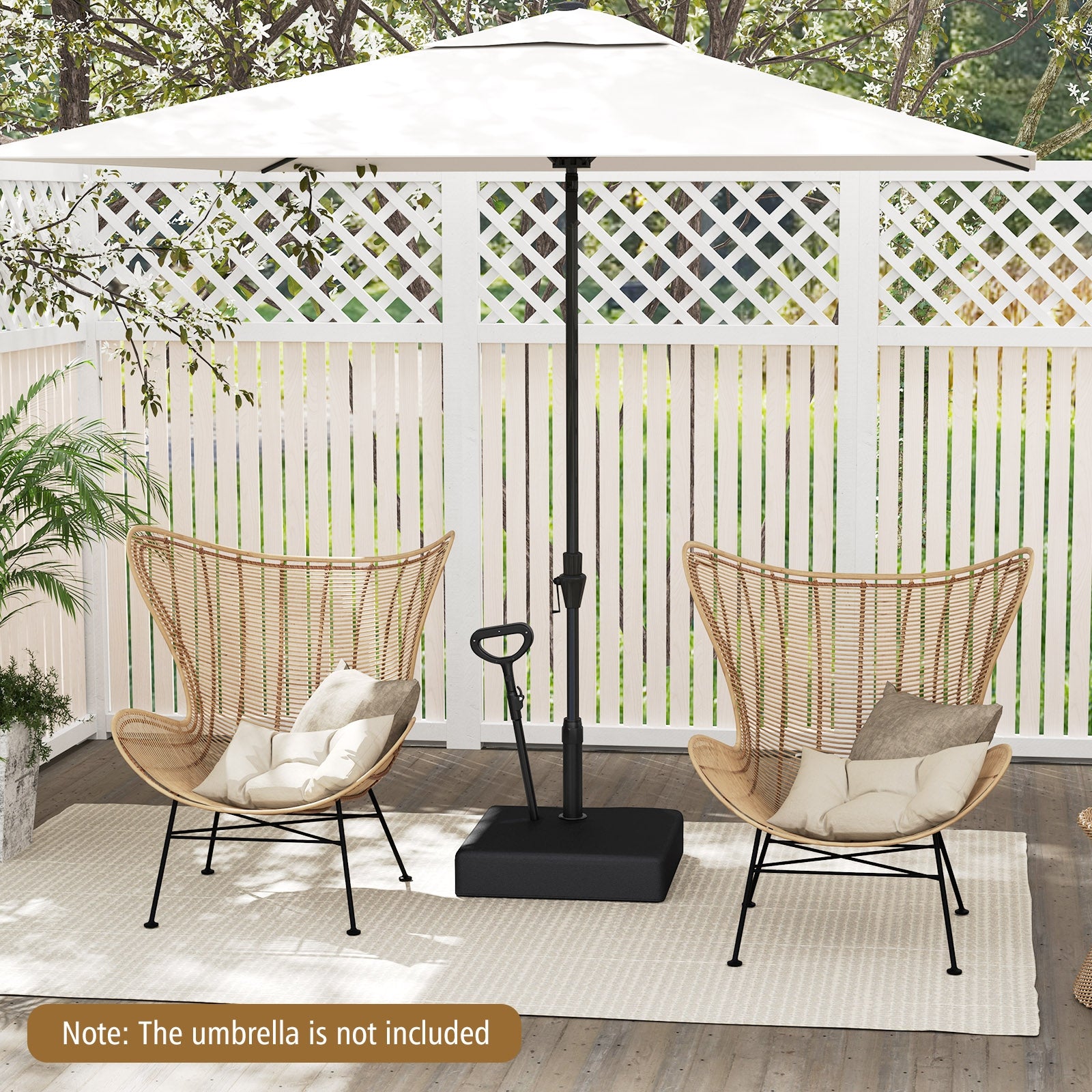 Mobile Patio Umbrella Base, 3 Wheels, Water Sand Fillable, Black Outdoor Umbrella Bases at Gallery Canada