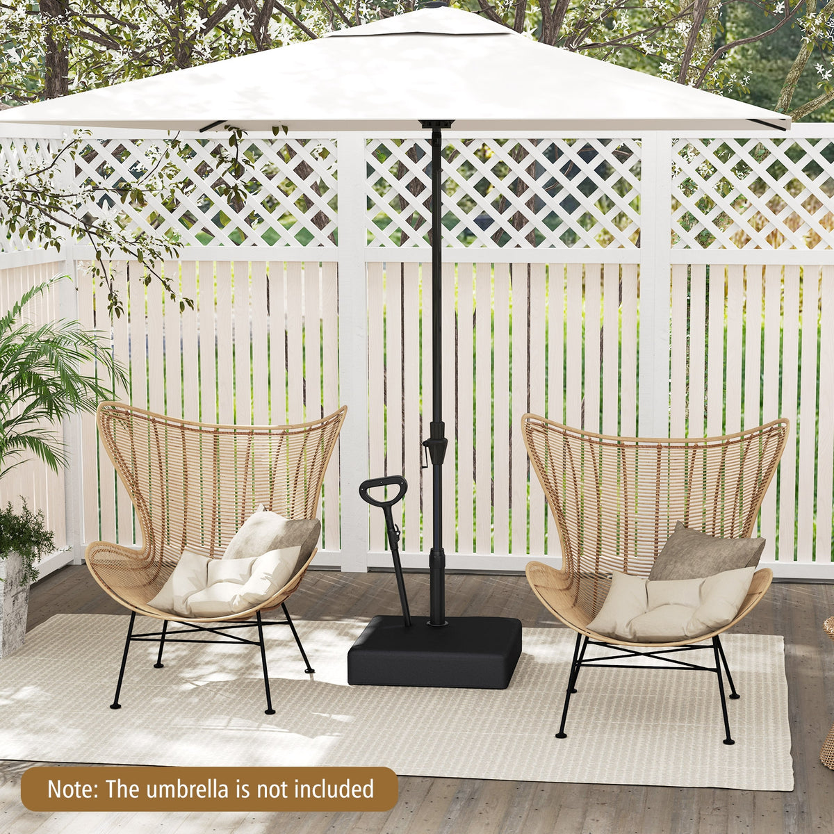 Mobile Patio Umbrella Base, 3 Wheels, Water Sand Fillable, Black Outdoor Umbrella Bases at Gallery Canada