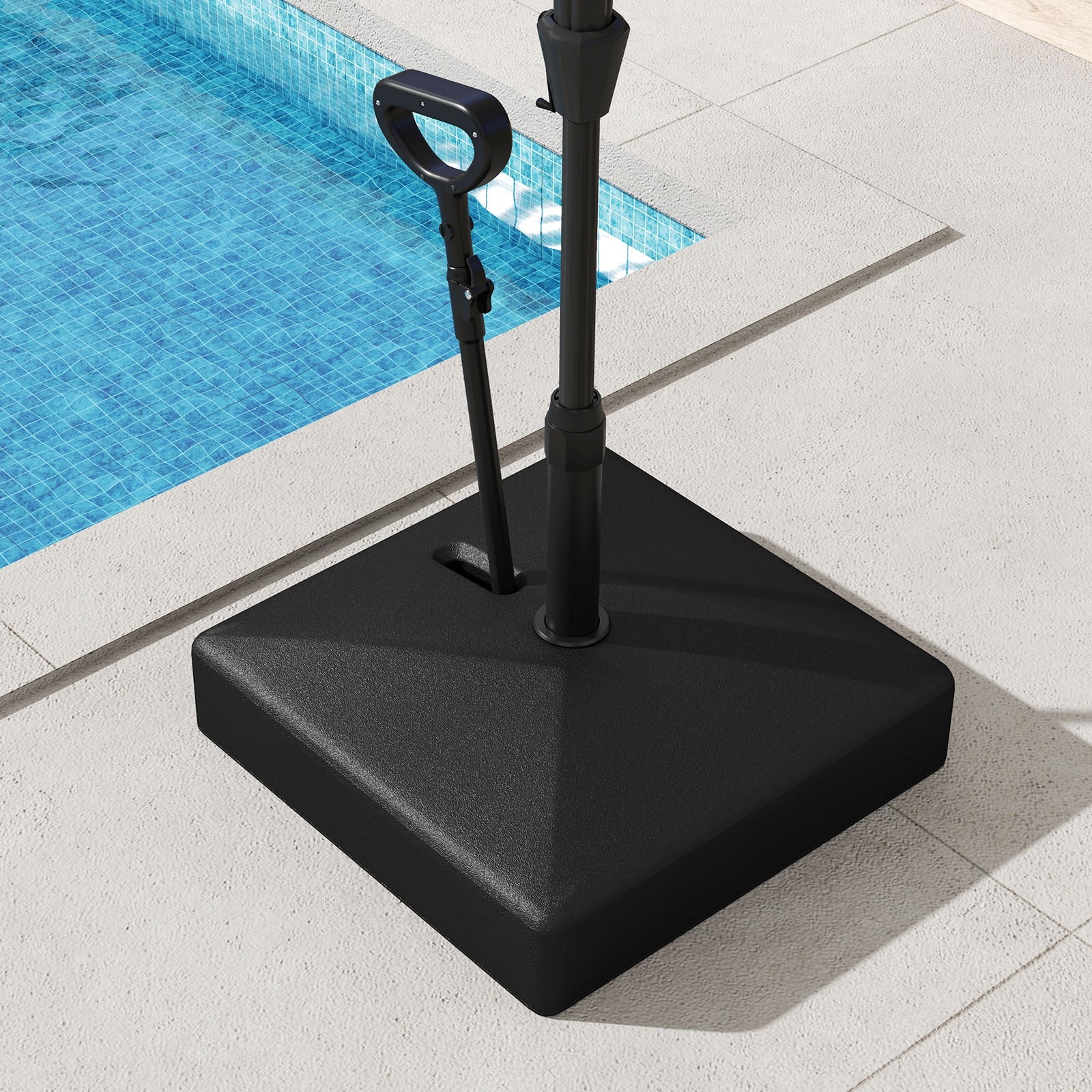 Mobile Patio Umbrella Base, 3 Wheels, Water Sand Fillable, Black Outdoor Umbrella Bases at Gallery Canada