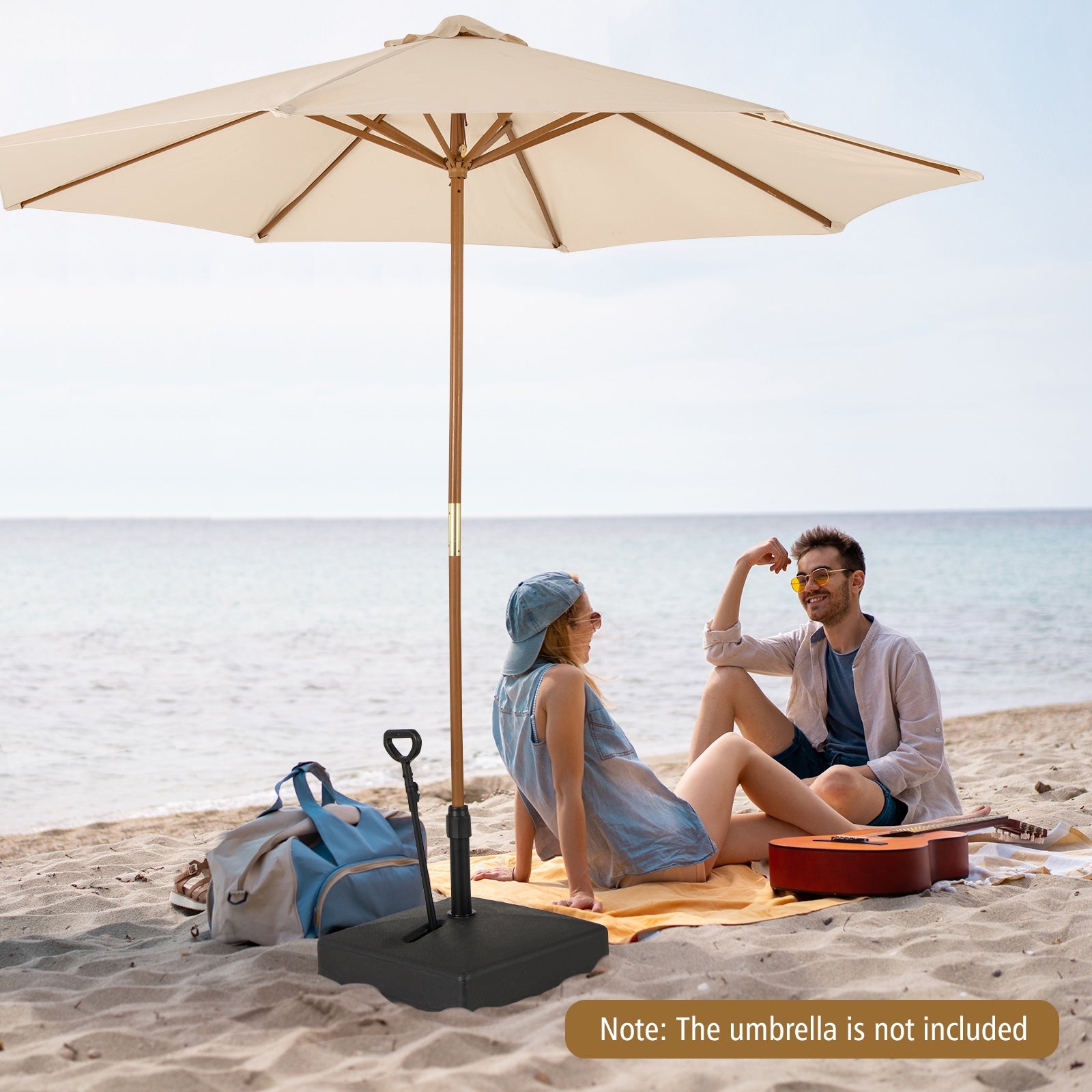 Mobile Patio Umbrella Base, 3 Wheels, Water Sand Fillable, Black Outdoor Umbrella Bases at Gallery Canada
