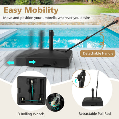 Mobile Patio Umbrella Base, 3 Wheels, Water Sand Fillable, Black Outdoor Umbrella Bases at Gallery Canada