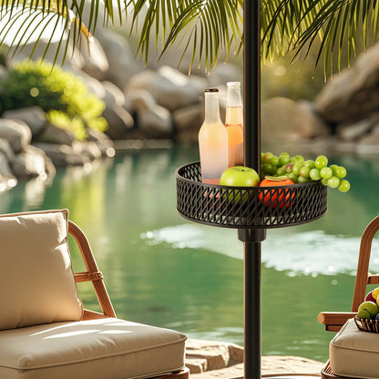 Patio Umbrella Table Tray, Adjustable With Storage, Black Outdoor Umbrella Bases at Gallery Canada