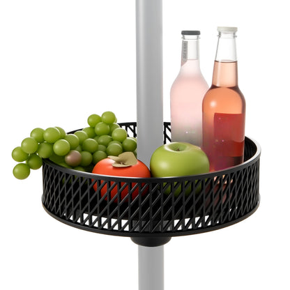 Patio Umbrella Table Tray, Adjustable With Storage, Black Outdoor Umbrella Bases Black at Gallery Canada