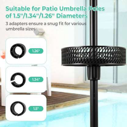 Patio Umbrella Table Tray, Adjustable With Storage, Black Outdoor Umbrella Bases at Gallery Canada