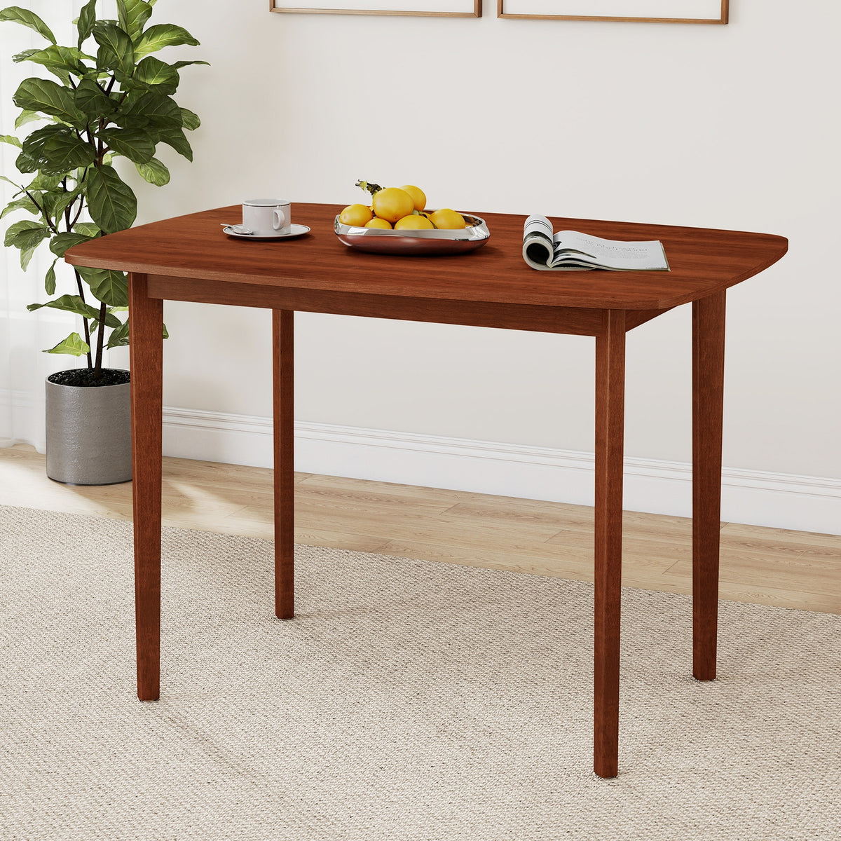 Wooden Dining Table For 2-4 People, Walnut, Rubber Wood Legs Dining Tables at Gallery Canada