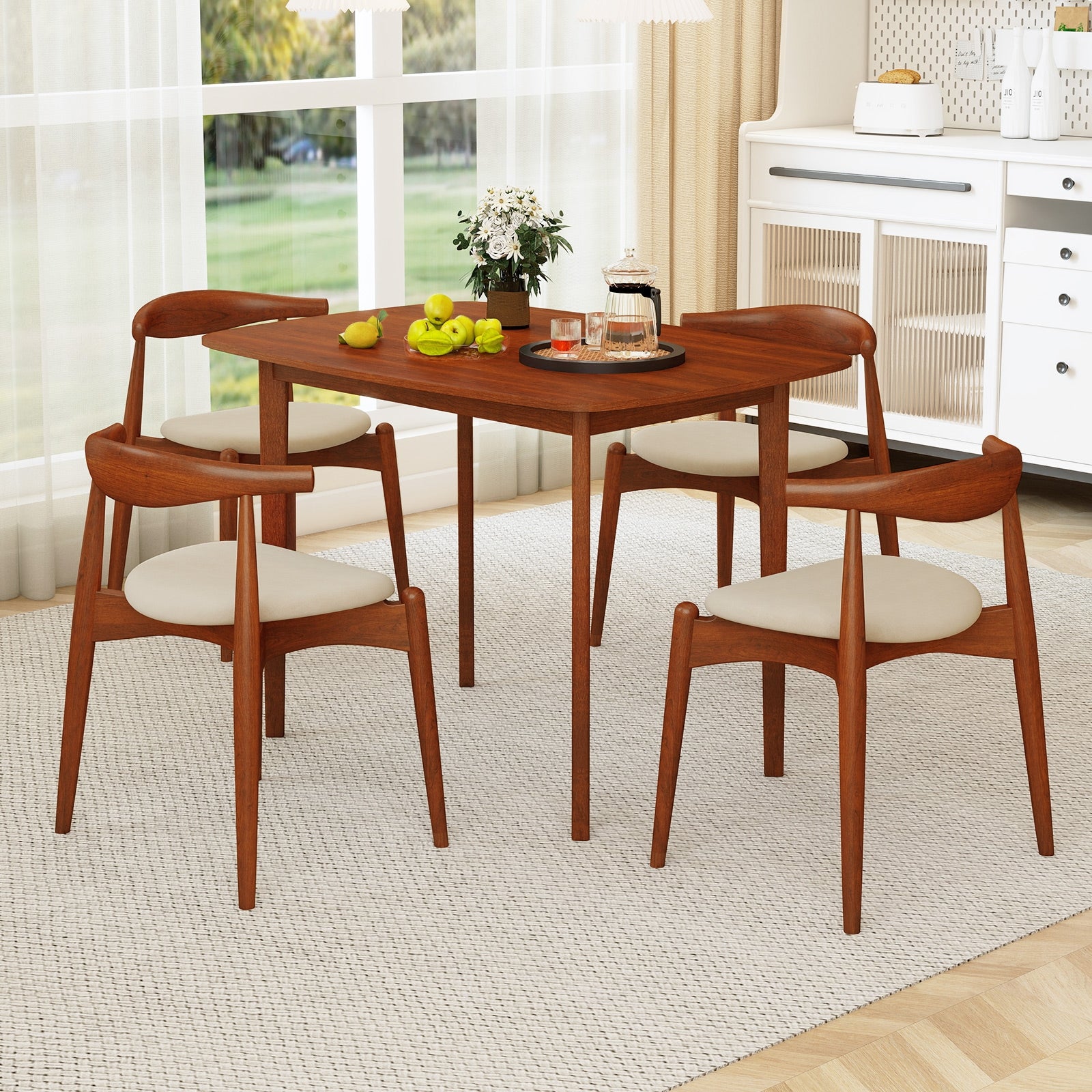 Wooden Dining Table For 2-4 People, Walnut, Rubber Wood Legs Dining Tables at Gallery Canada