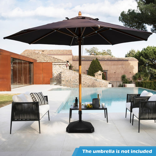 Fillable Umbrella Base, Shell Texture, 3 Coupler Sizes, Black