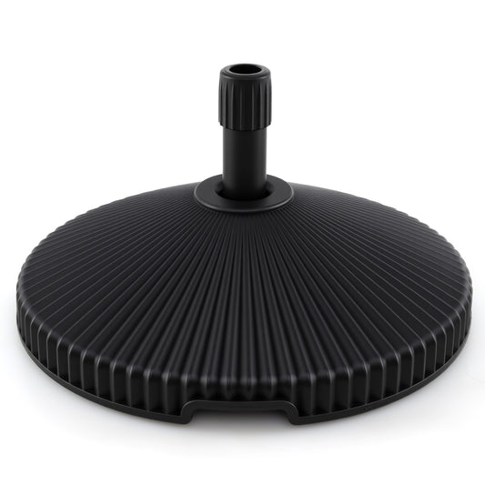 Outdoor Umbrella Stand, Sand Filled, Shell Texture, 3 Coupler Sizes, Black Outdoor Umbrella Bases Black at Gallery Canada