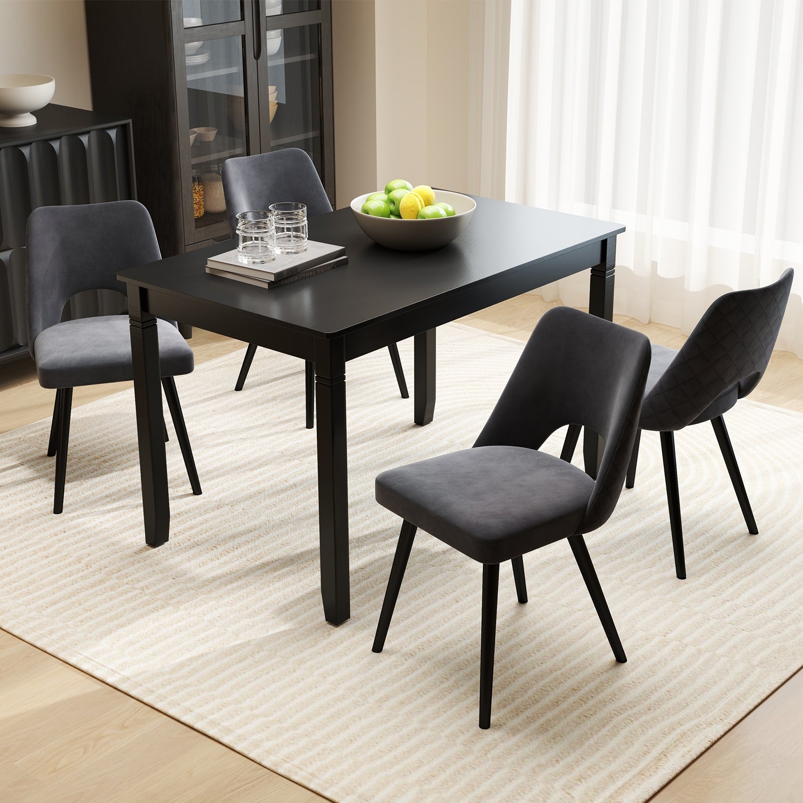 48-Inch Wooden Dining Table For 4, Rectangular Kitchen Table, Black Dining Tables at Gallery Canada