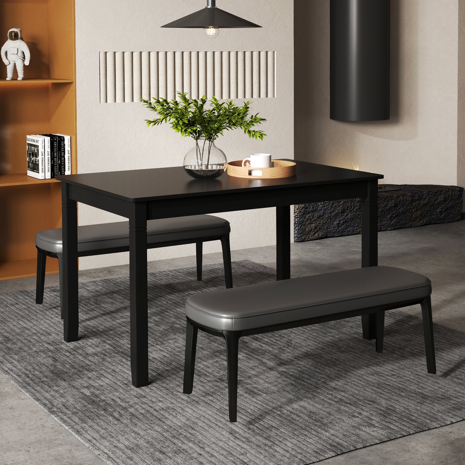48-Inch Wooden Dining Table For 4, Rectangular Kitchen Table, Black Dining Tables at Gallery Canada