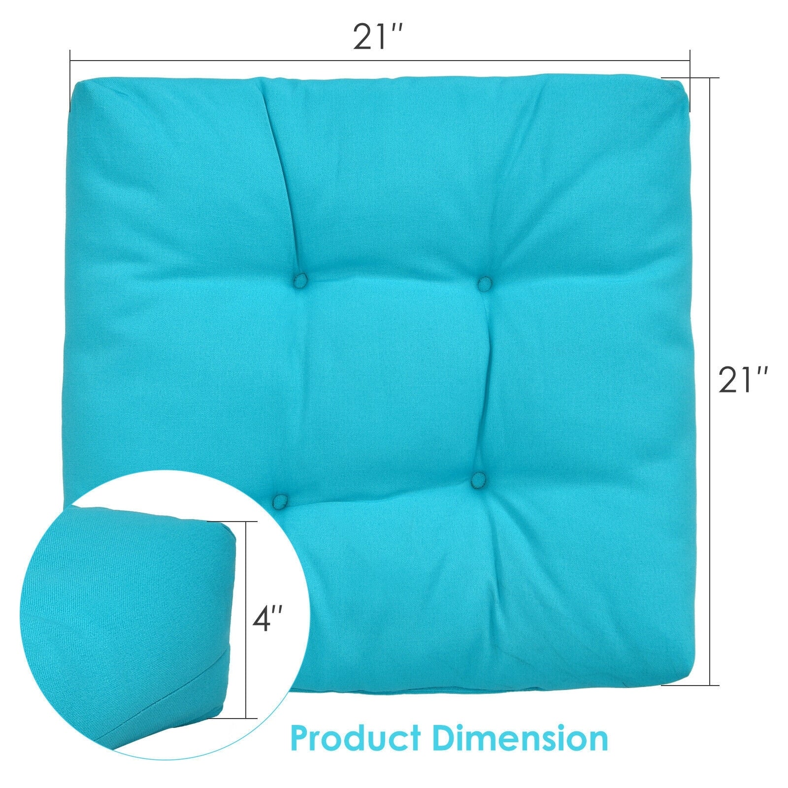 21 Inch x 21 Inch Patio Chair Seat Cushion, Turquoise Outdoor Furniture Accessories at Gallery Canada