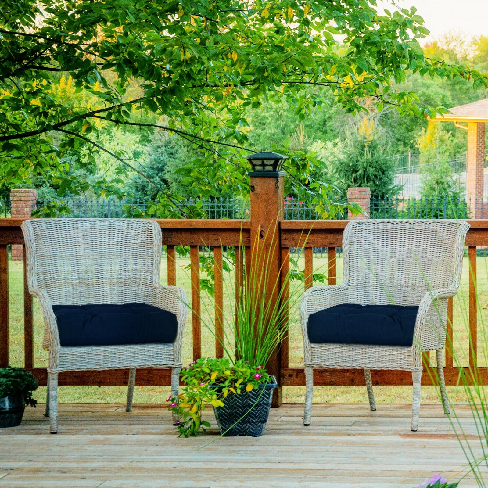 21 Inch x 21 Inch Patio Chair Cushion, Indoor Outdoor, Navy Outdoor Furniture Accessories at Gallery Canada