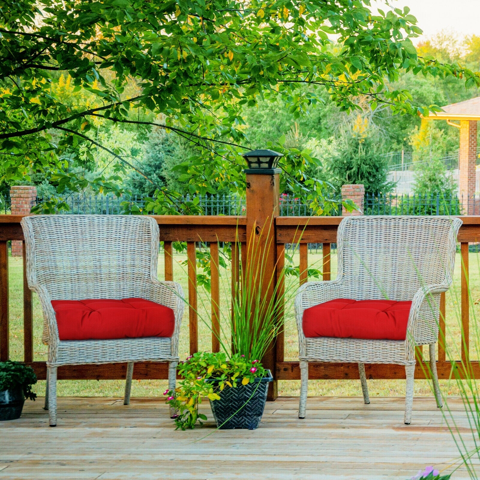21 Inch x 21 Inch Patio Chair Cushion, Indoor Outdoor, Red Outdoor Furniture Accessories at Gallery Canada