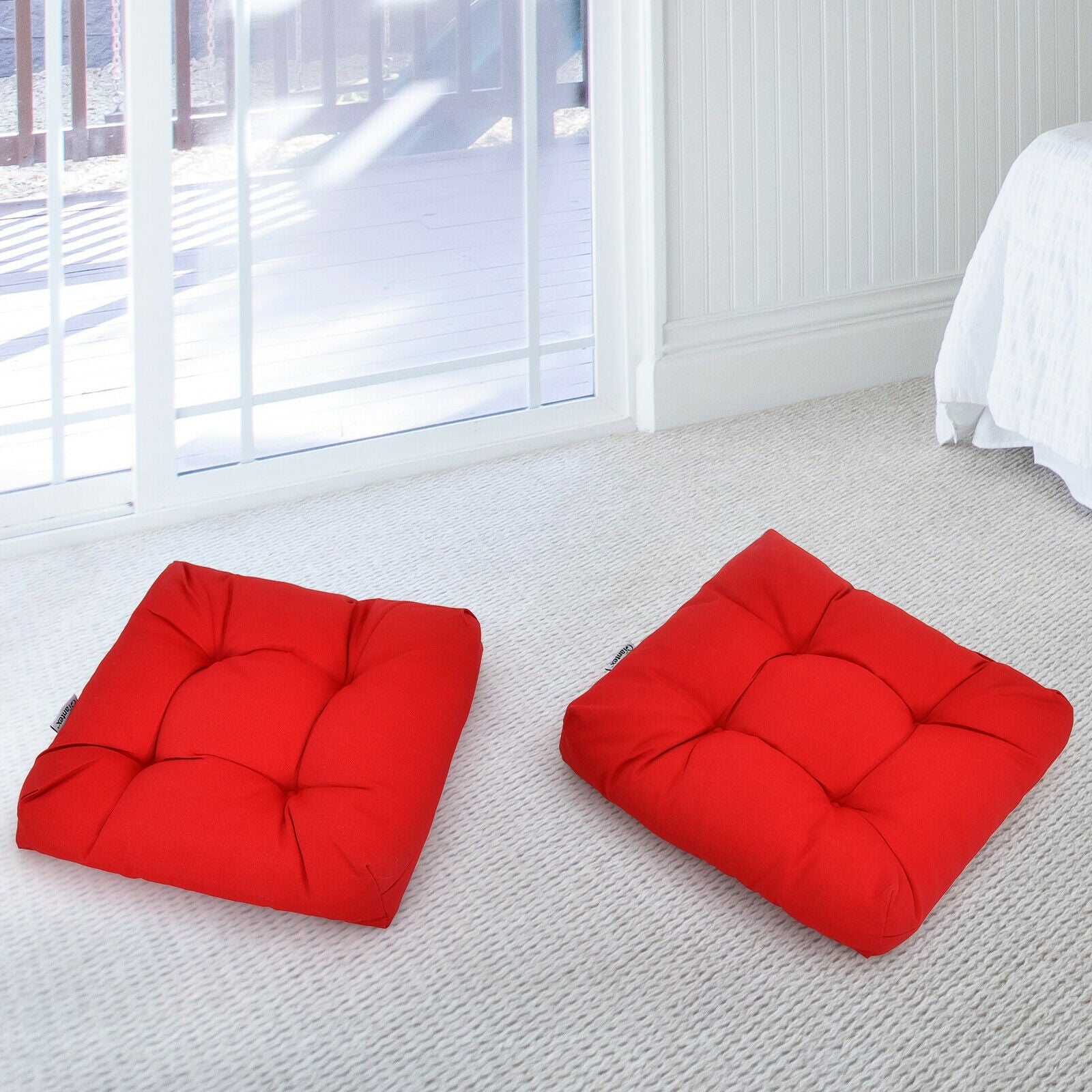 21 Inch x 21 Inch Patio Chair Cushion, Indoor Outdoor, Red Outdoor Furniture Accessories at Gallery Canada